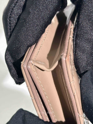 Dior Warm Taupe Patent Cannage Mini Lady Dior Gardenia Wallet