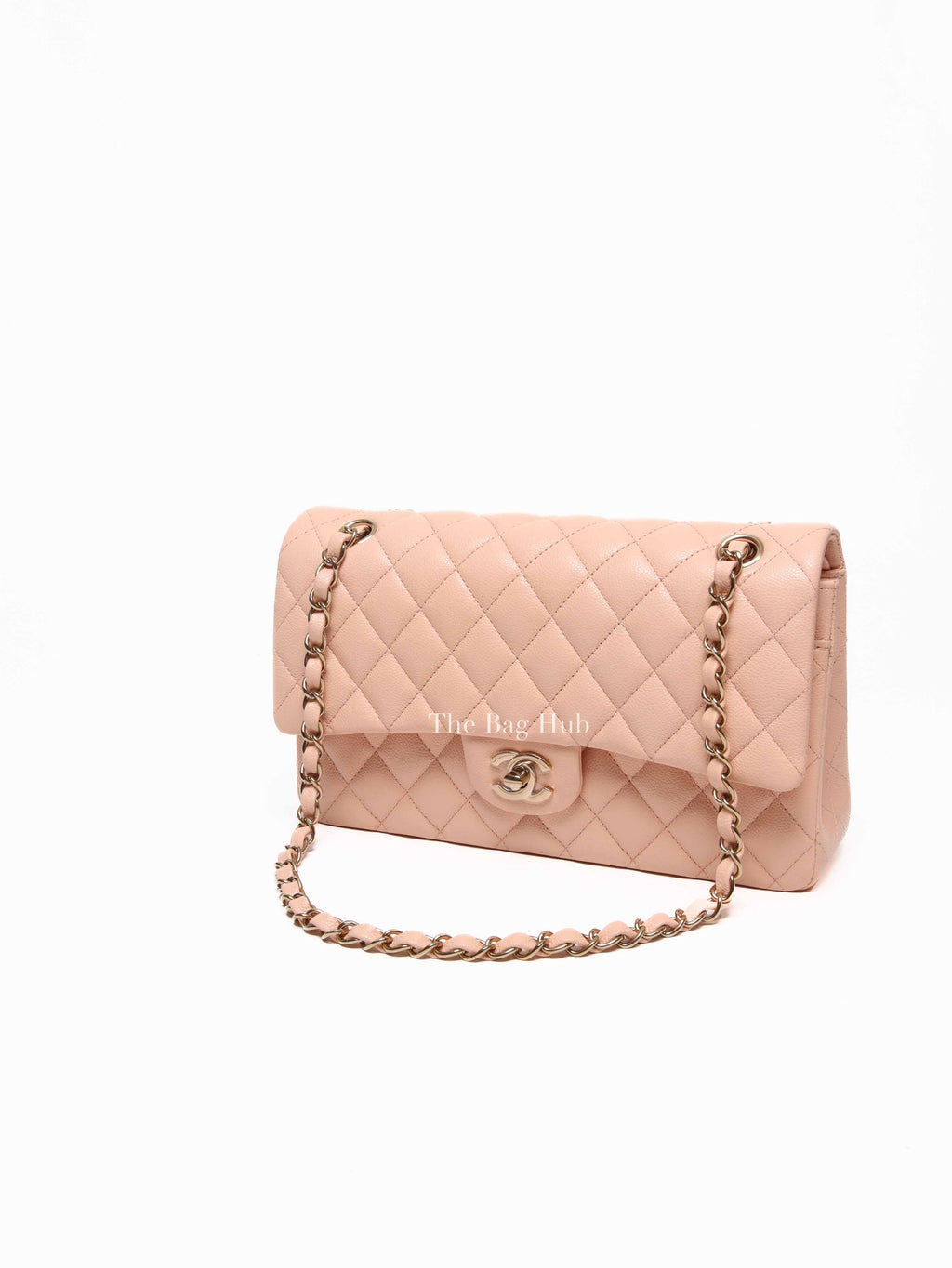 Chanel Beige Caviar Classic Medium Double Flap Bag GHW