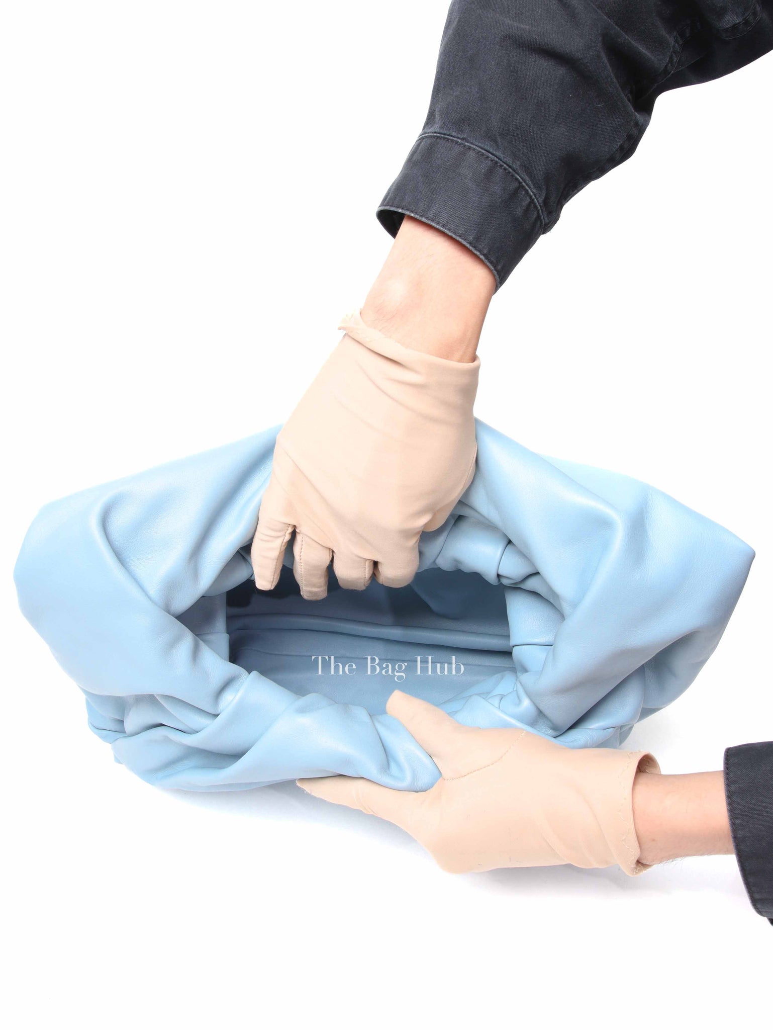 Bottega Veneta Powder Blue Leather The Shoulder Pouch Bag