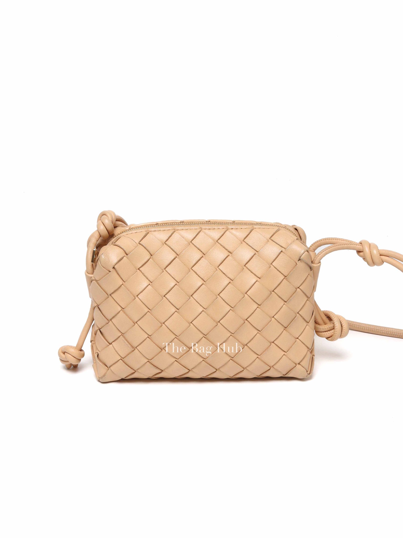 Bottega Veneta Beige Intrecciato Leather Mini Loop Camera Crossbody Bag