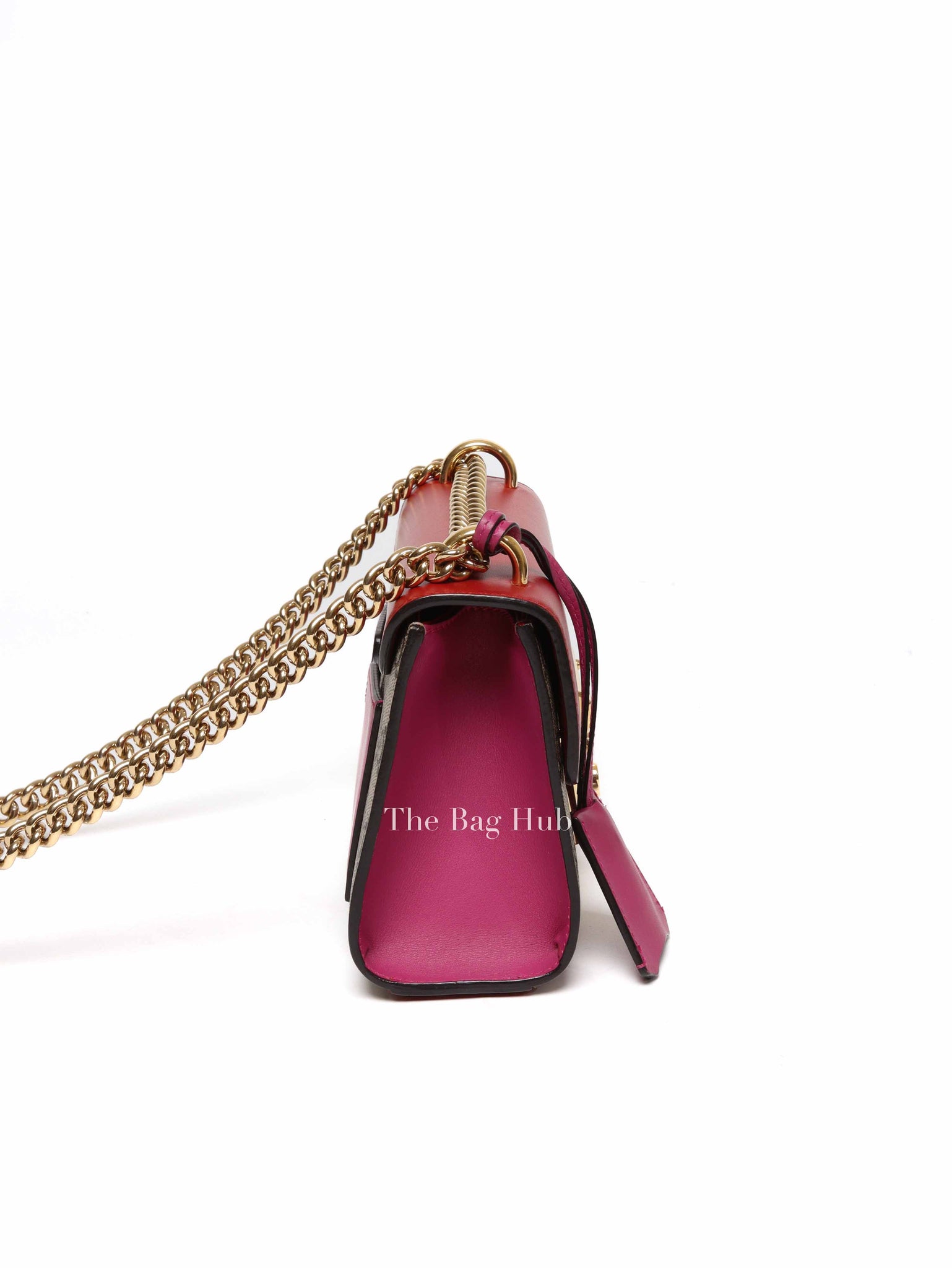 Gucci Beige Hibiscus Red New Rosette GG Supreme Monogram Calfskin Small Padlock Shoulder Bag
