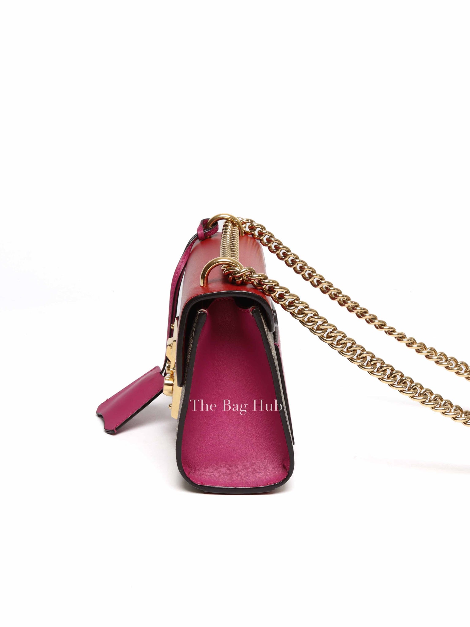 Gucci Beige Hibiscus Red New Rosette GG Supreme Monogram Calfskin Small Padlock Shoulder Bag