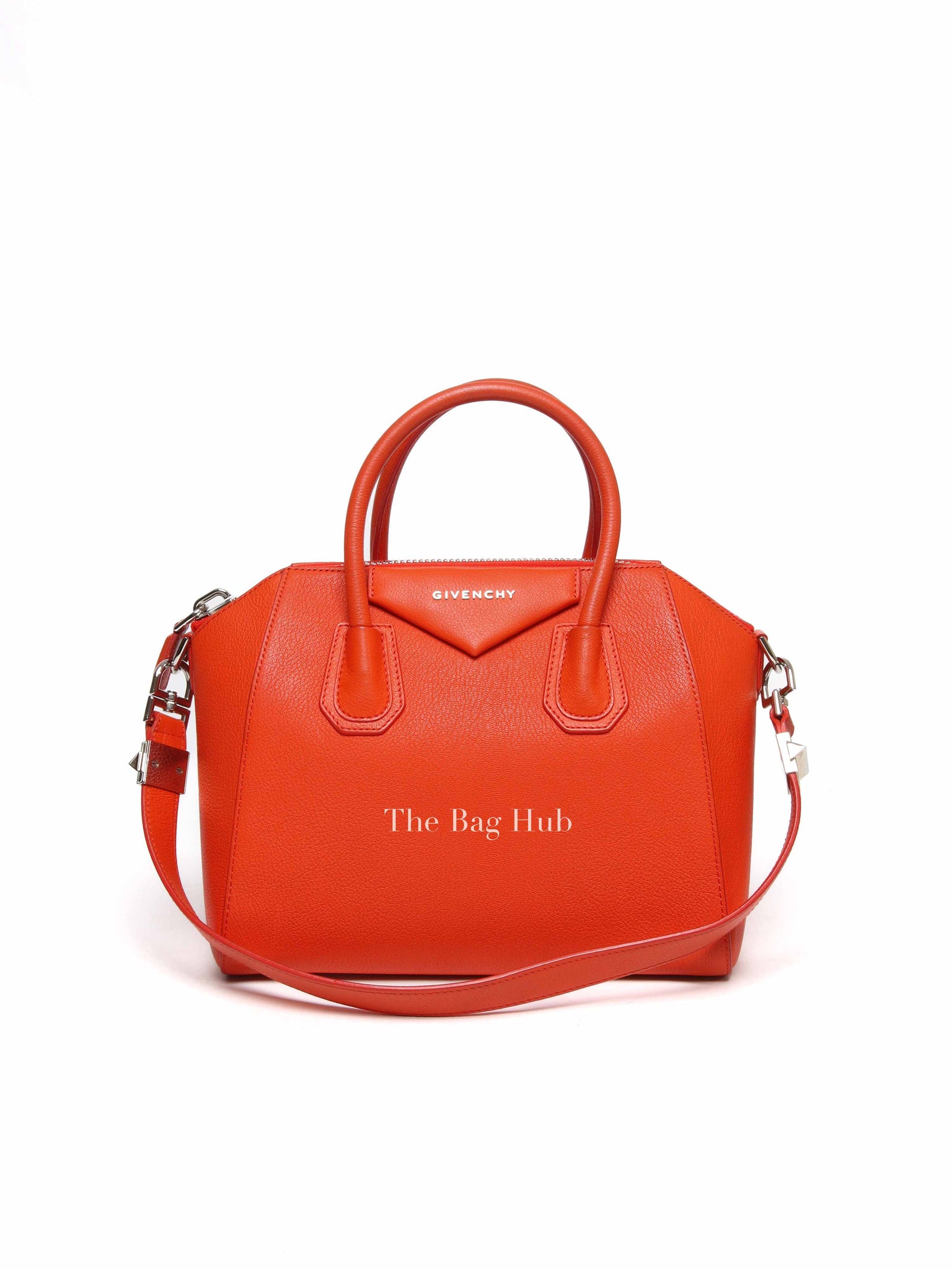 Givenchy Orange Leather Small Antigona Bag