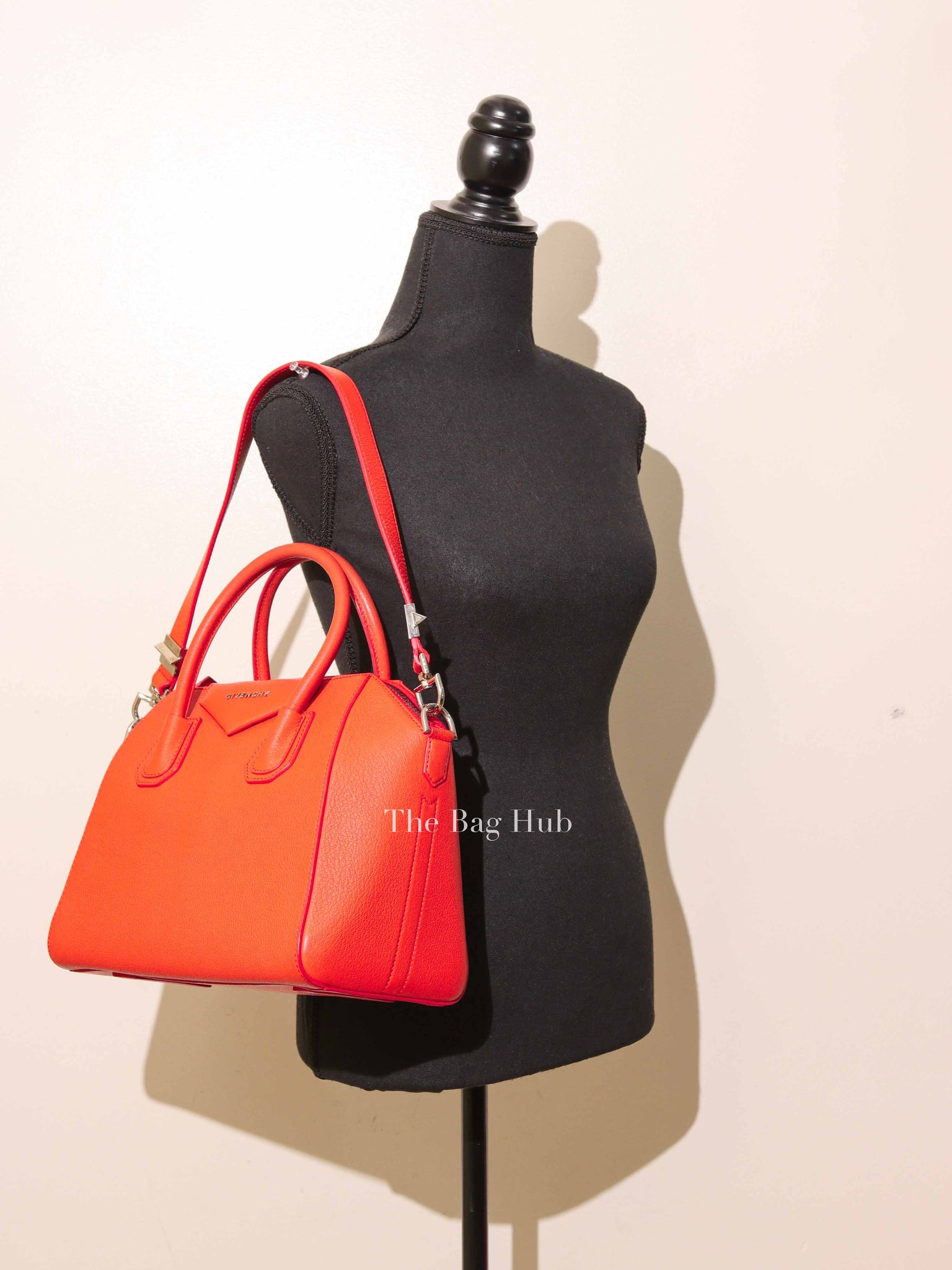 Givenchy Orange Leather Small Antigona Bag