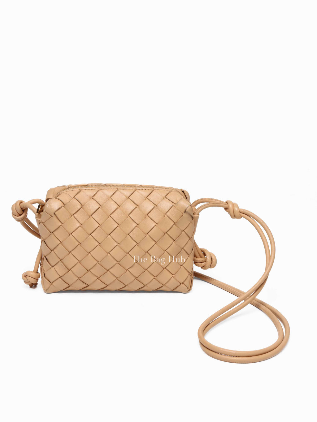 Bottega Veneta Beige Intrecciato Leather Mini Loop Camera Crossbody Bag
