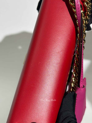 Gucci Beige Hibiscus Red New Rosette GG Supreme Monogram Calfskin Small Padlock Shoulder Bag