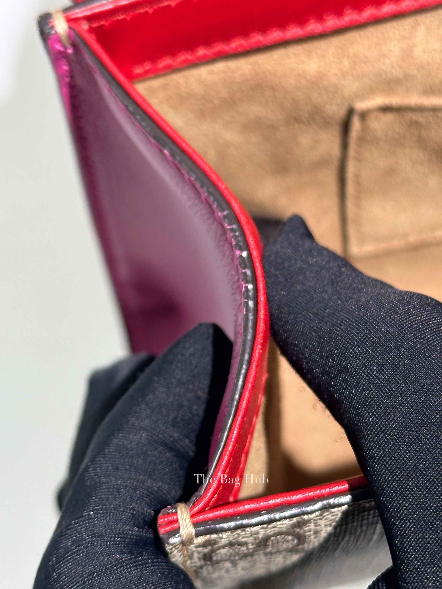 Gucci Beige Hibiscus Red New Rosette GG Supreme Monogram Calfskin Small Padlock Shoulder Bag