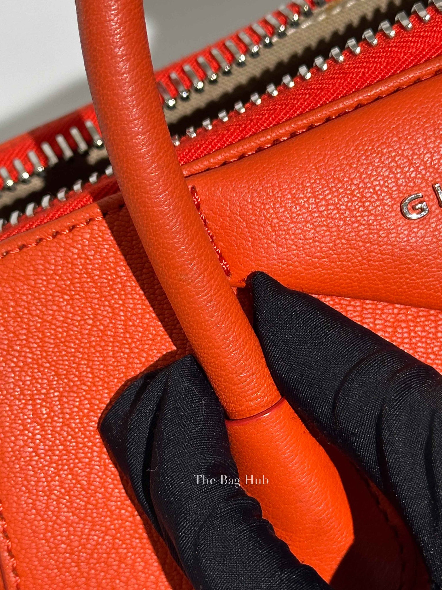 Givenchy Orange Leather Small Antigona Bag