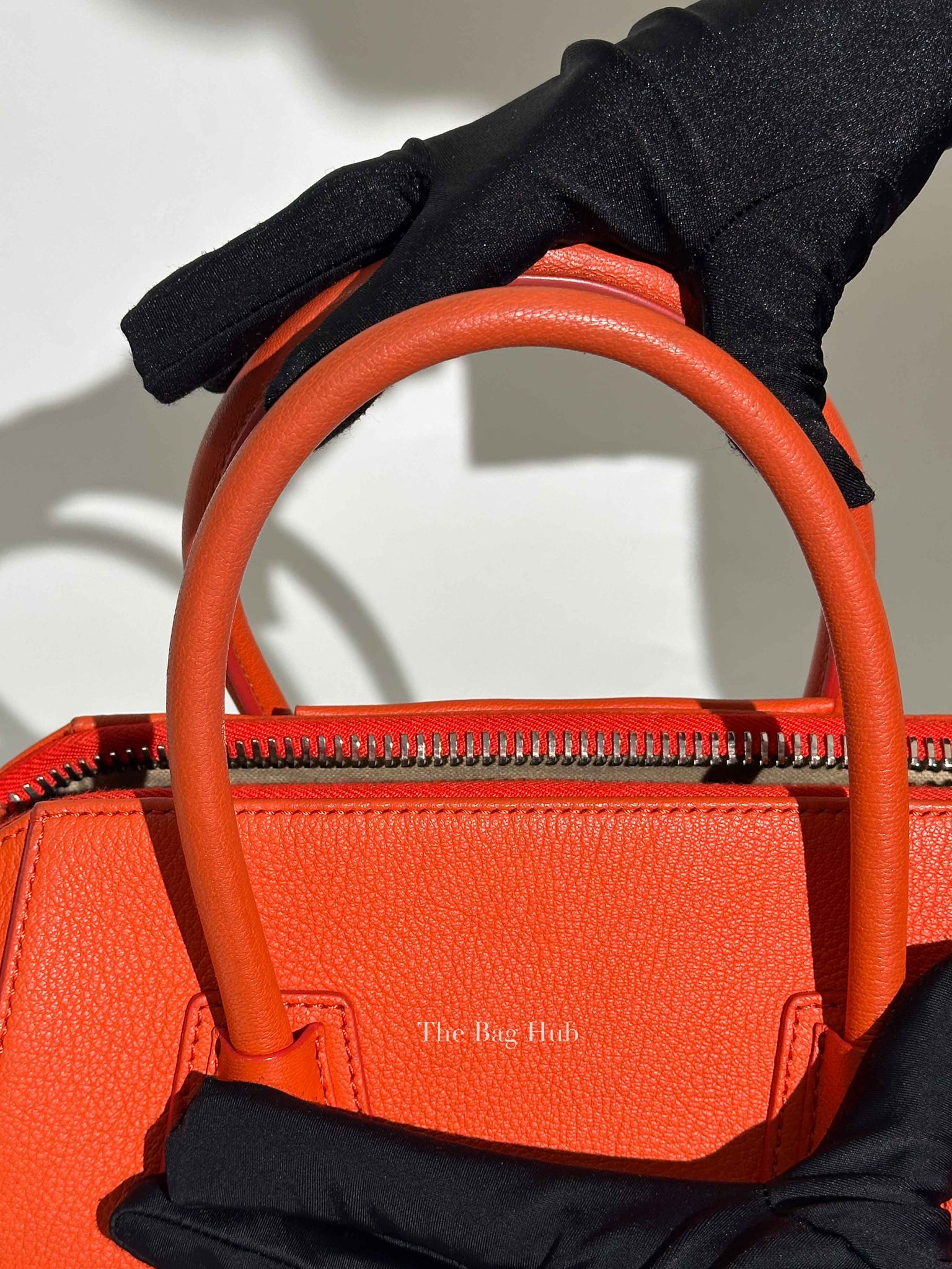 Givenchy Orange Leather Small Antigona Bag