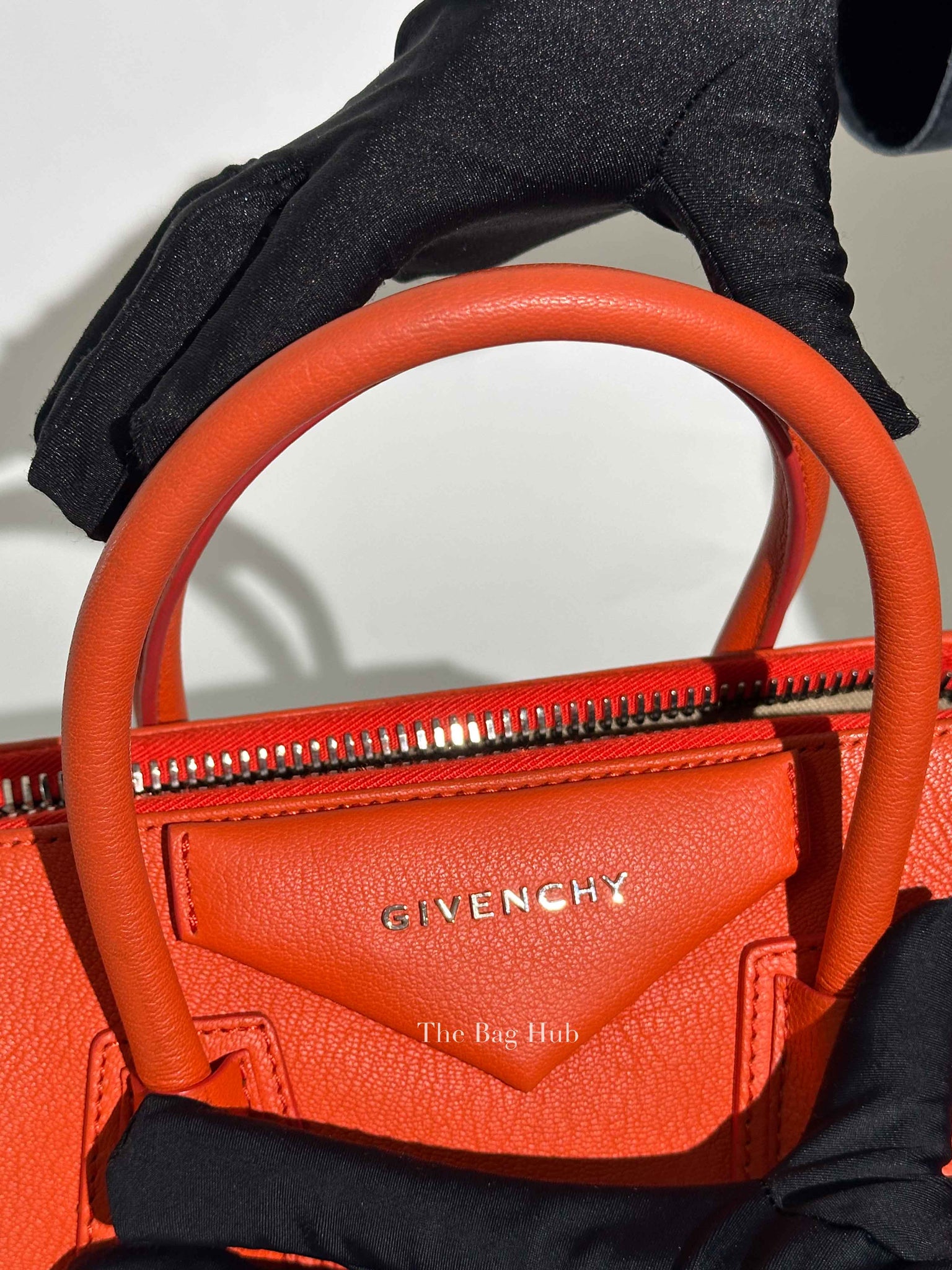 Givenchy Orange Leather Small Antigona Bag