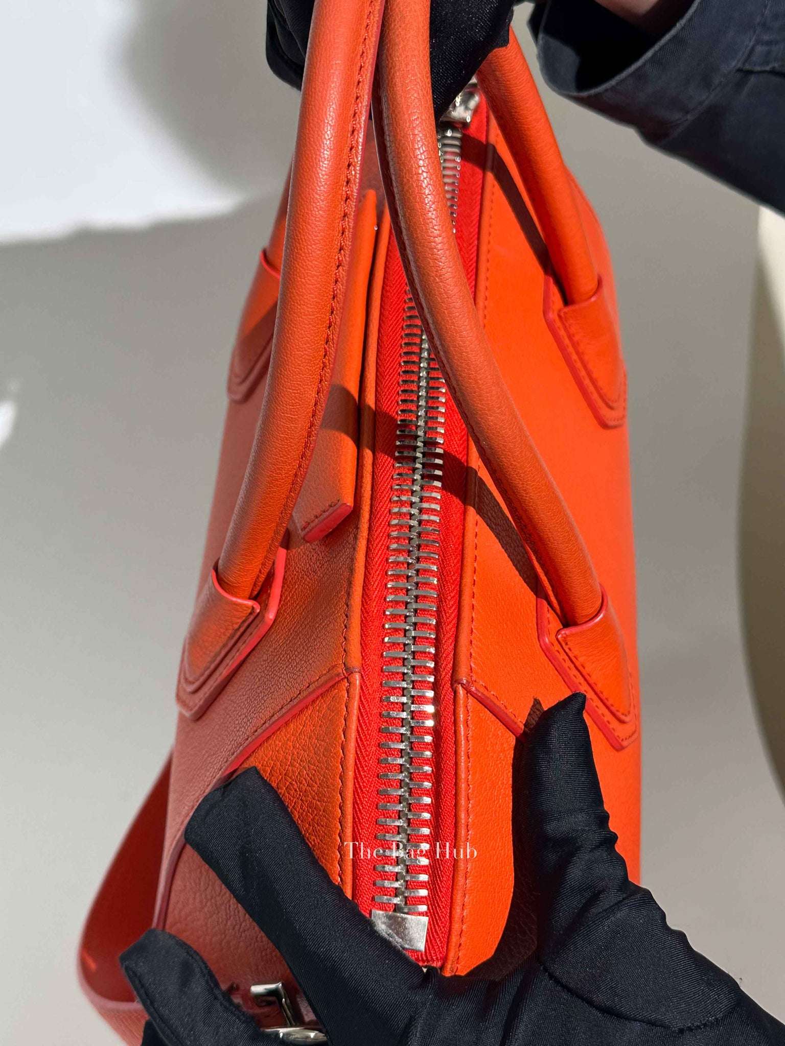 Givenchy Orange Leather Small Antigona Bag