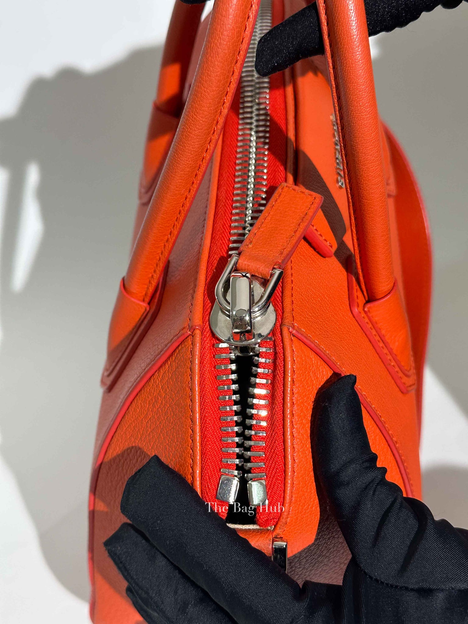 Givenchy Orange Leather Small Antigona Bag