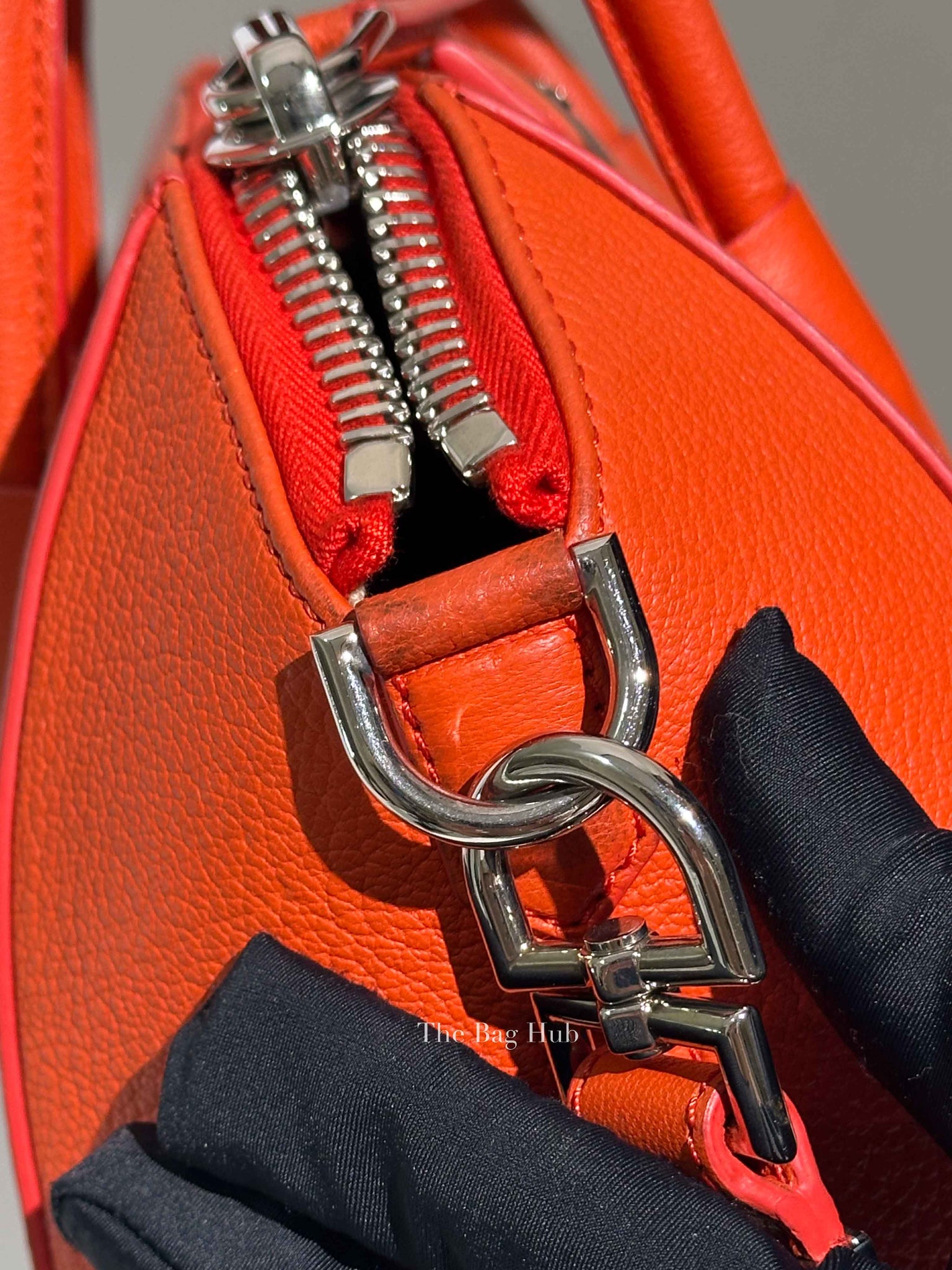 Givenchy Orange Leather Small Antigona Bag