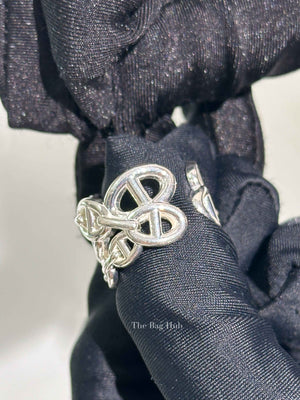 Hermes Silver Chain D'Ancre Enchainee Large Ring Size 53