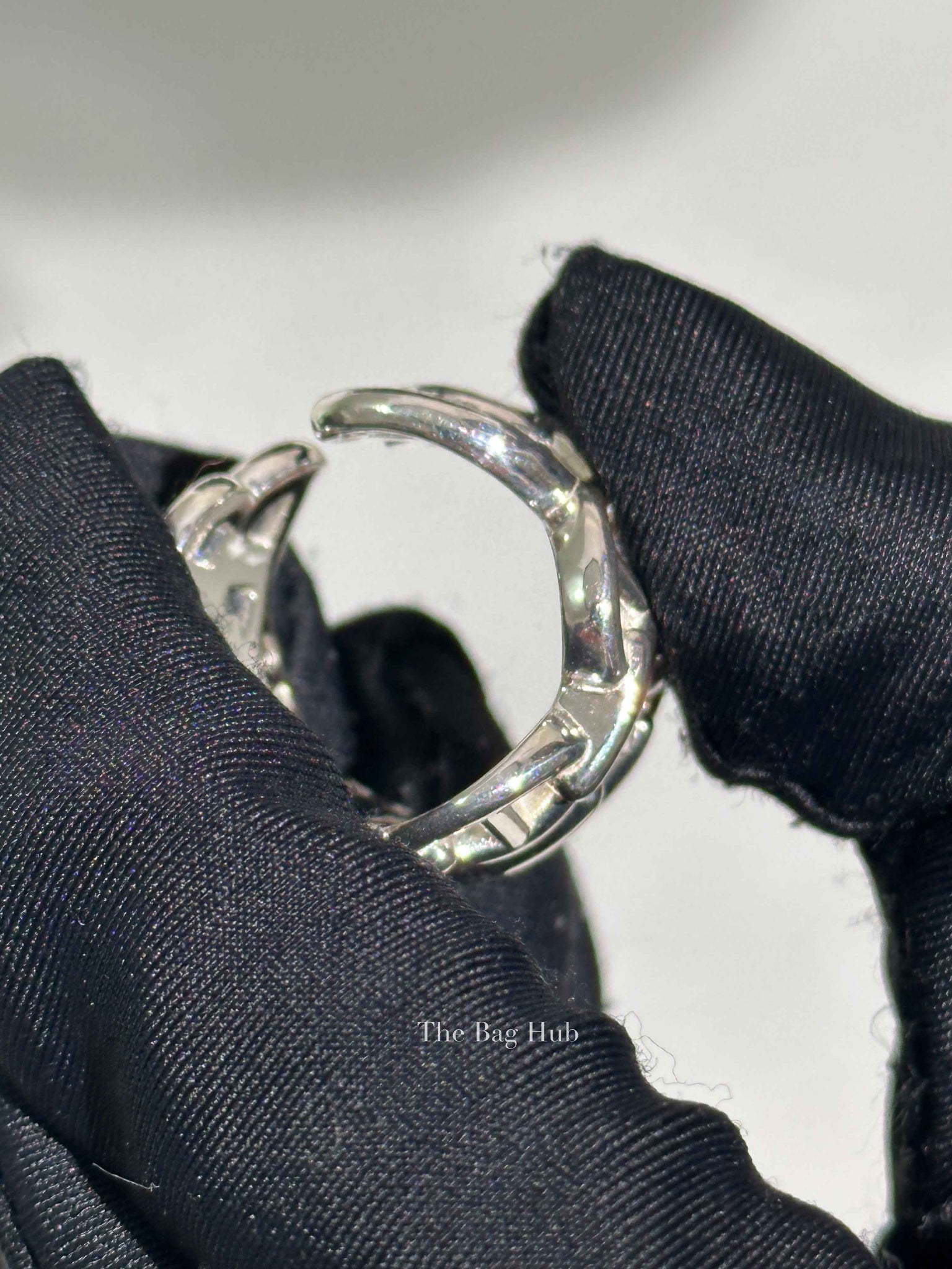 Hermes Silver Chain D'Ancre Enchainee Large Ring Size 53