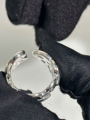 Hermes Silver Chain D'Ancre Enchainee Large Ring Size 53