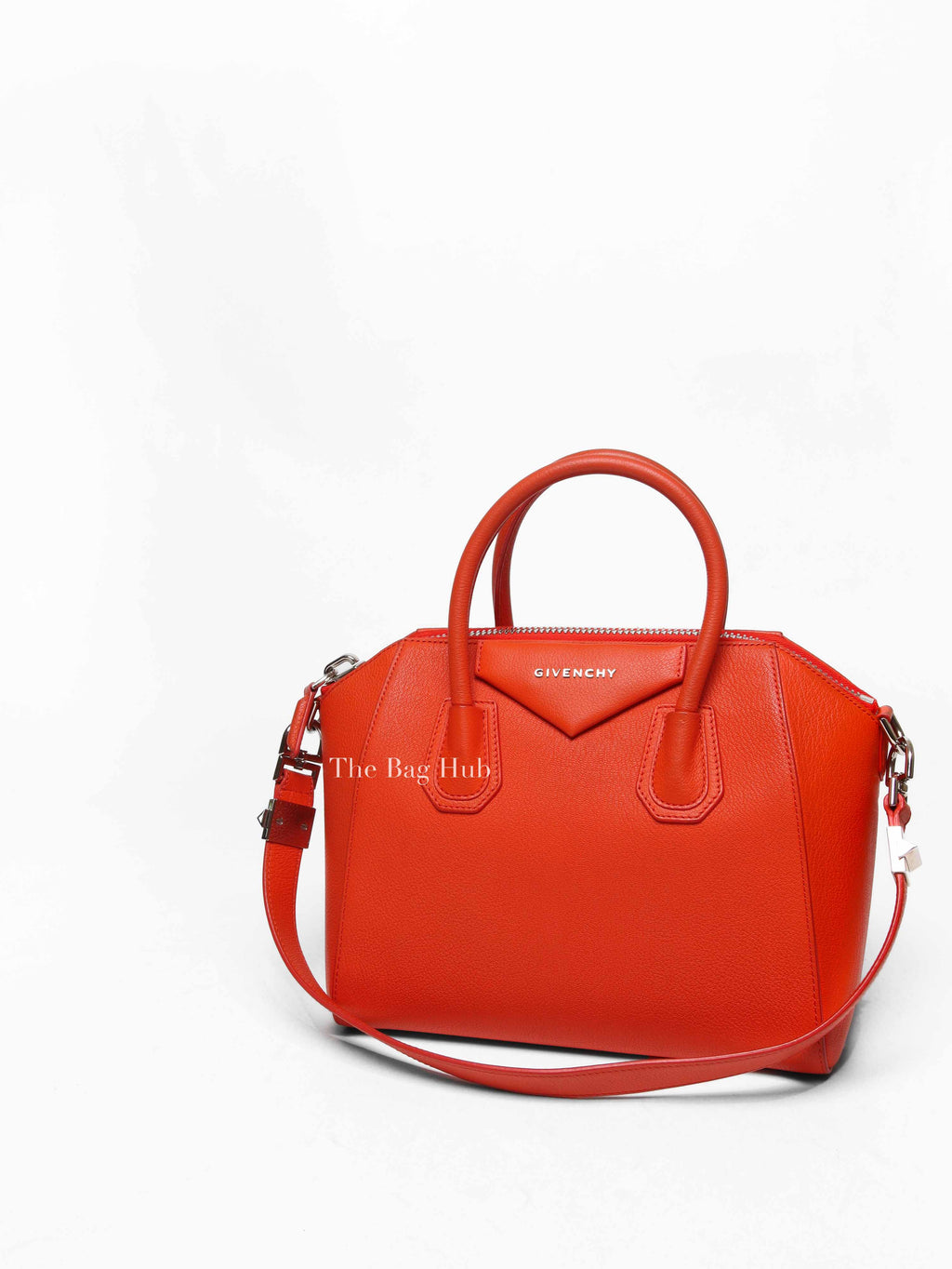Givenchy Orange Leather Small Antigona Bag