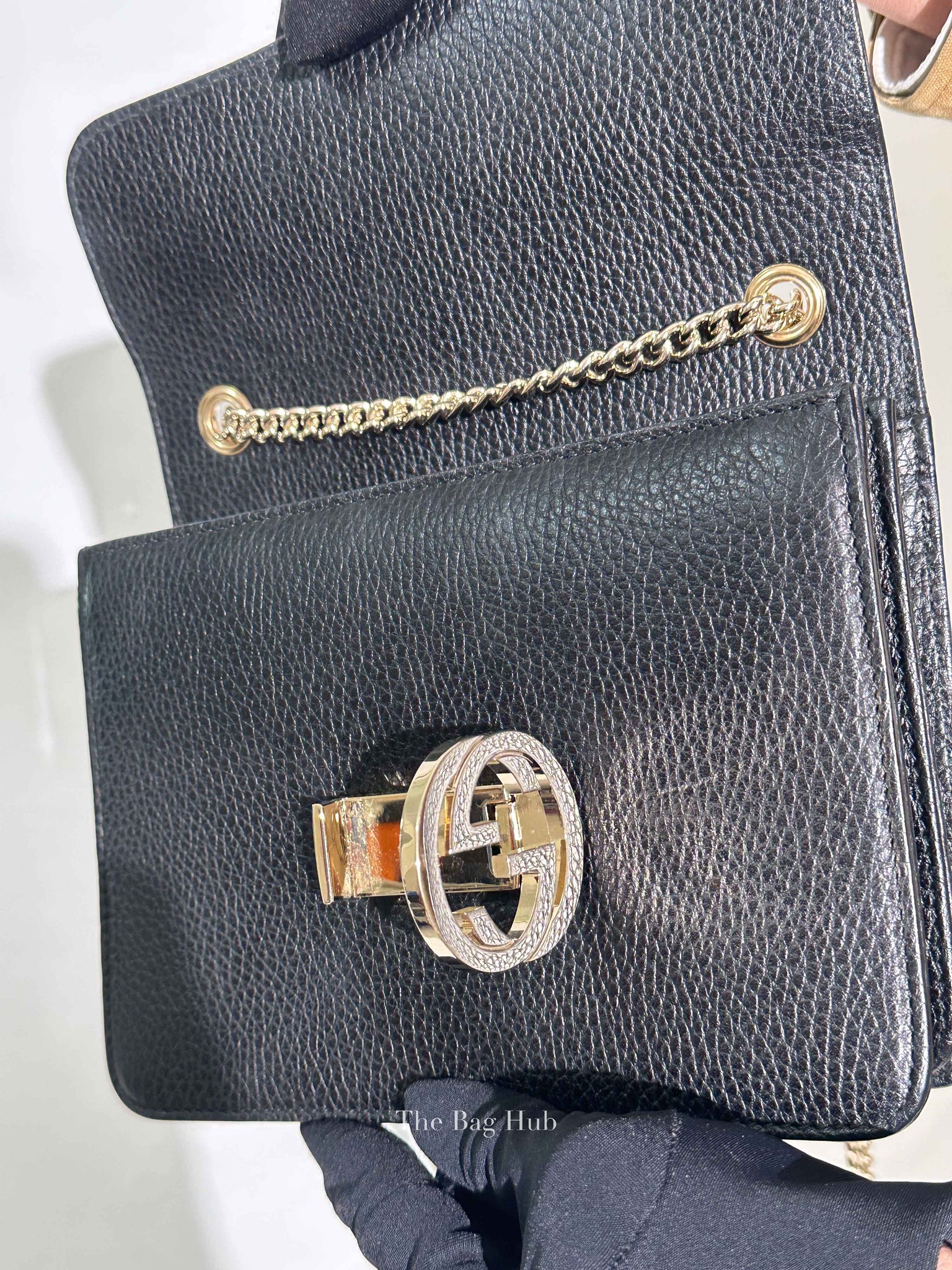 Gucci Black Calfskin Interlocking G Small Bag