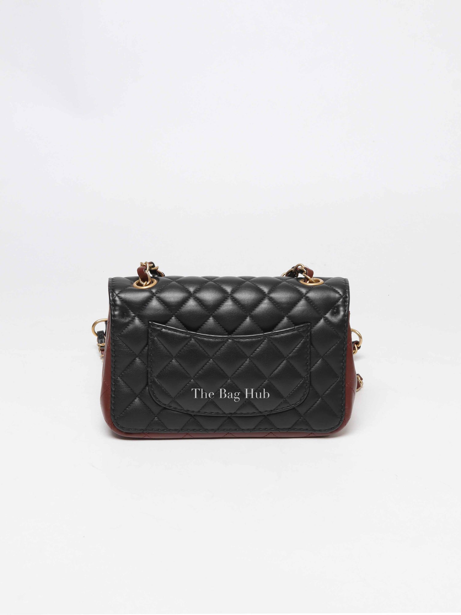 Chanel Black Calfskin Quilted Into Flap Small Bag