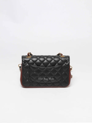 Chanel Black Calfskin Quilted Into Flap Small Bag
