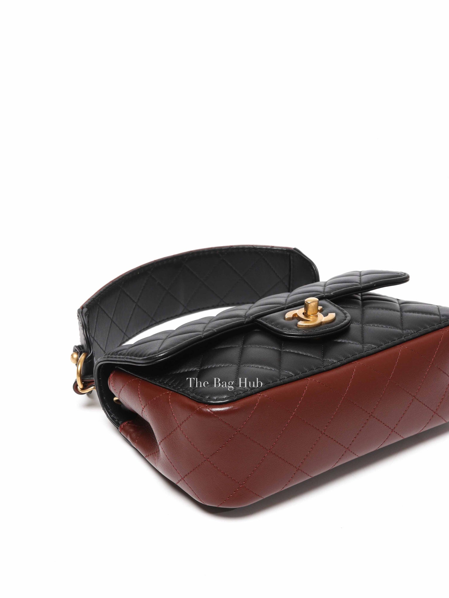 Chanel Black Calfskin Quilted Into Flap Small Bag