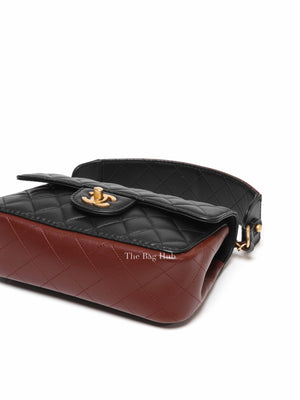 Chanel Black Calfskin Quilted Into Flap Small Bag