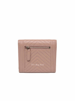 Chanel Beige Chevron Quilted Boy Compact Wallet