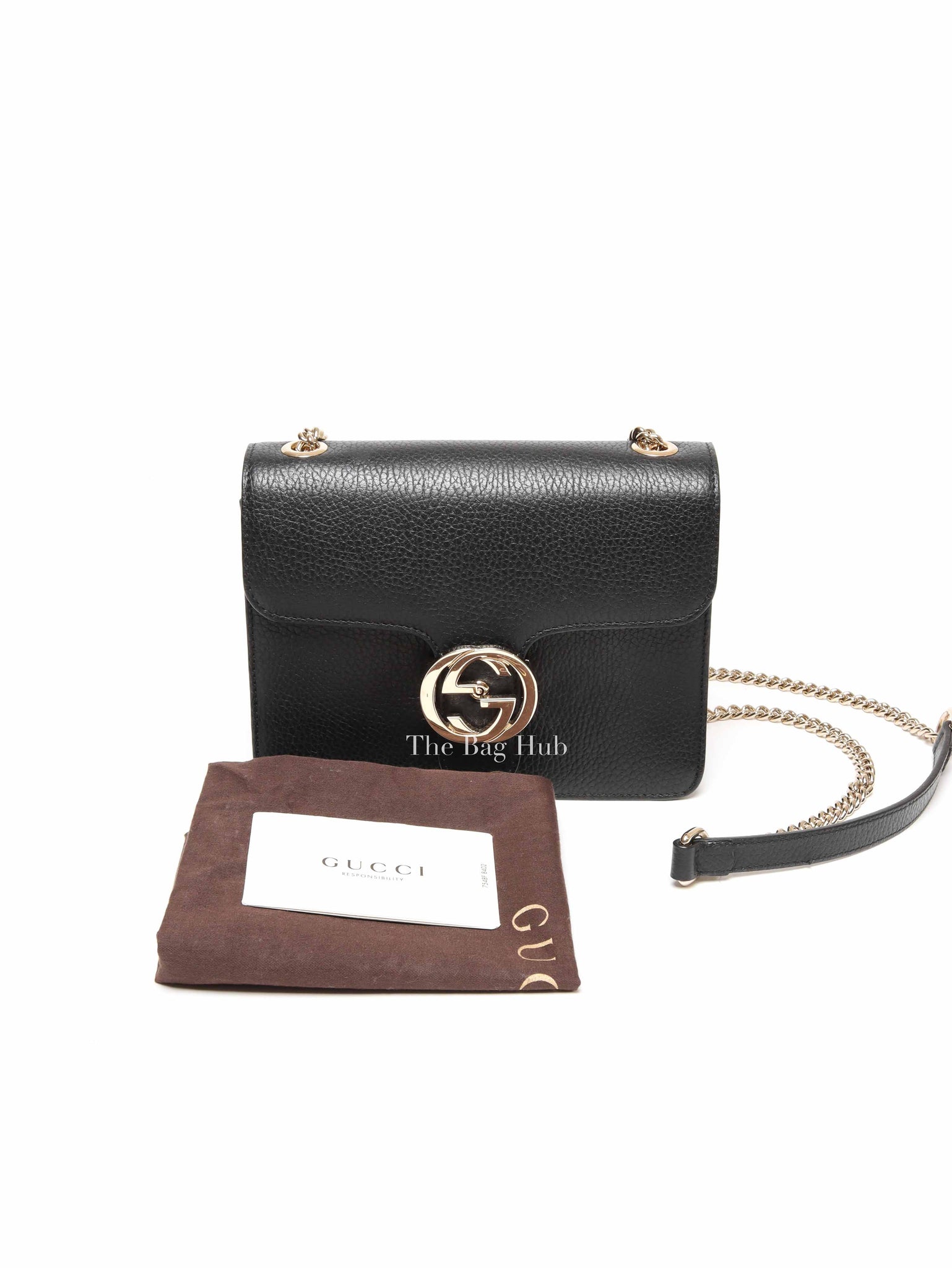 Gucci Black Calfskin Interlocking G Small Bag