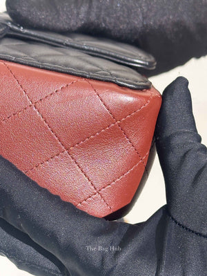 Chanel Black Calfskin Quilted Into Flap Small Bag