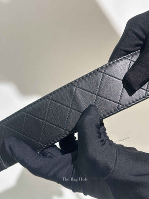 Chanel Black Calfskin Quilted Into Flap Small Bag
