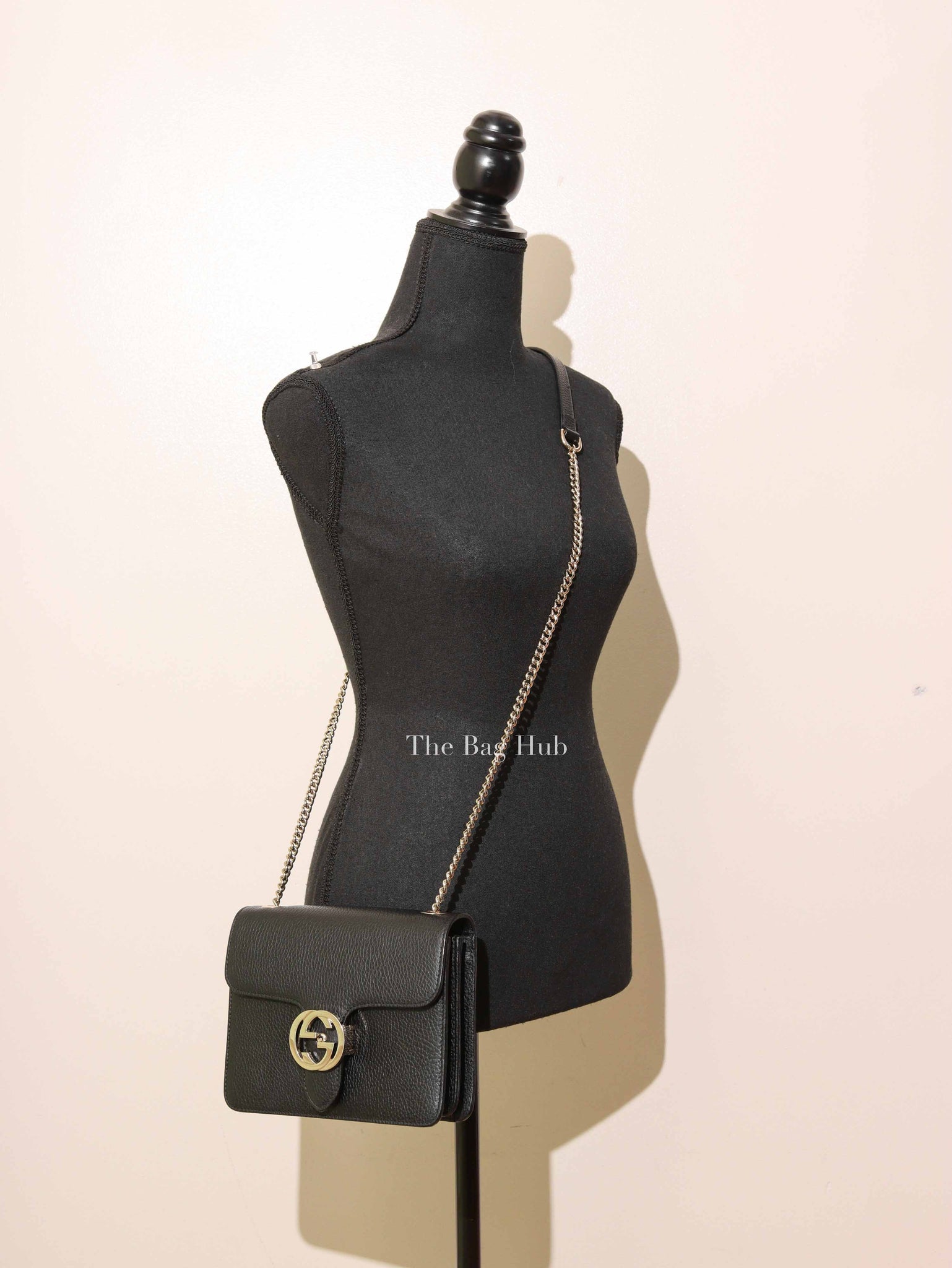 Gucci Black Calfskin Interlocking G Small Bag