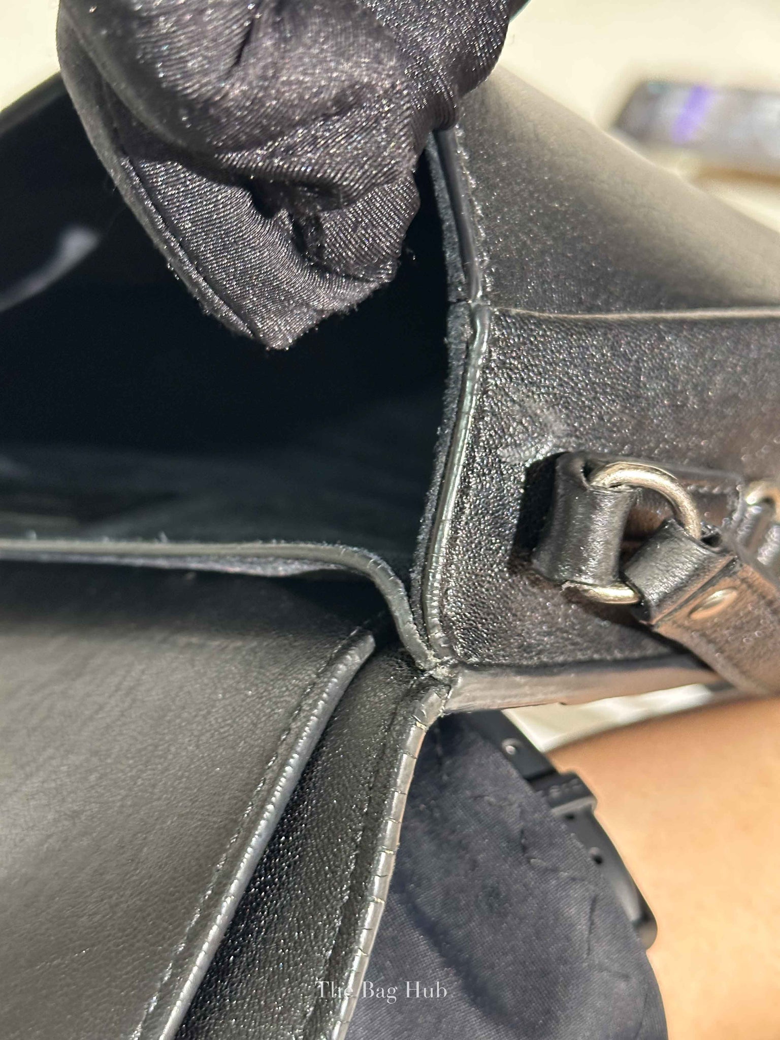 Saint Laurent Black Leather Studded Charlotte Small Messenger Bag