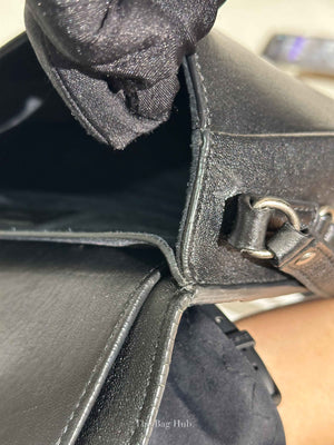 Saint Laurent Black Leather Studded Charlotte Small Messenger Bag