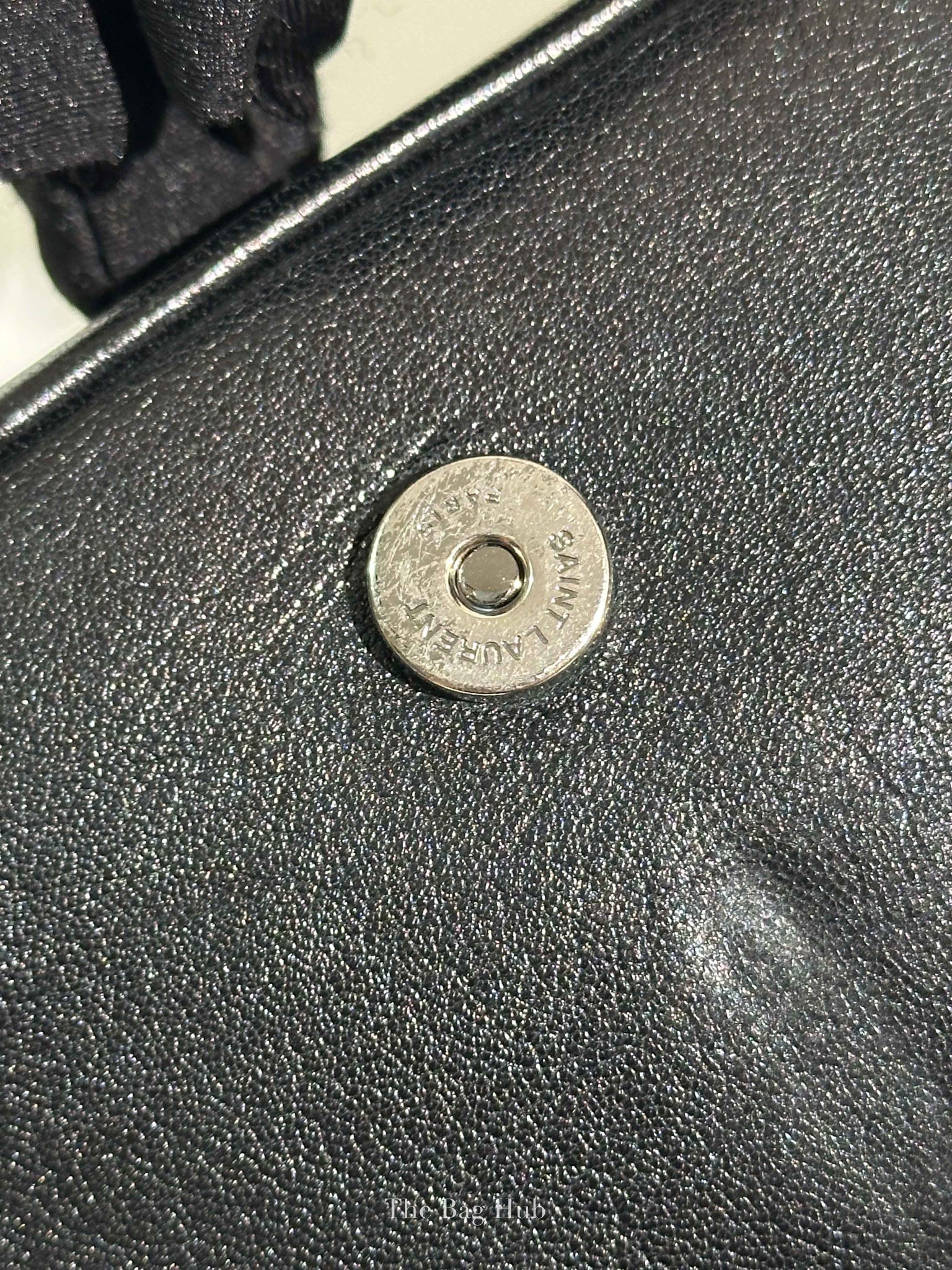 Saint Laurent Black Leather Studded Charlotte Small Messenger Bag