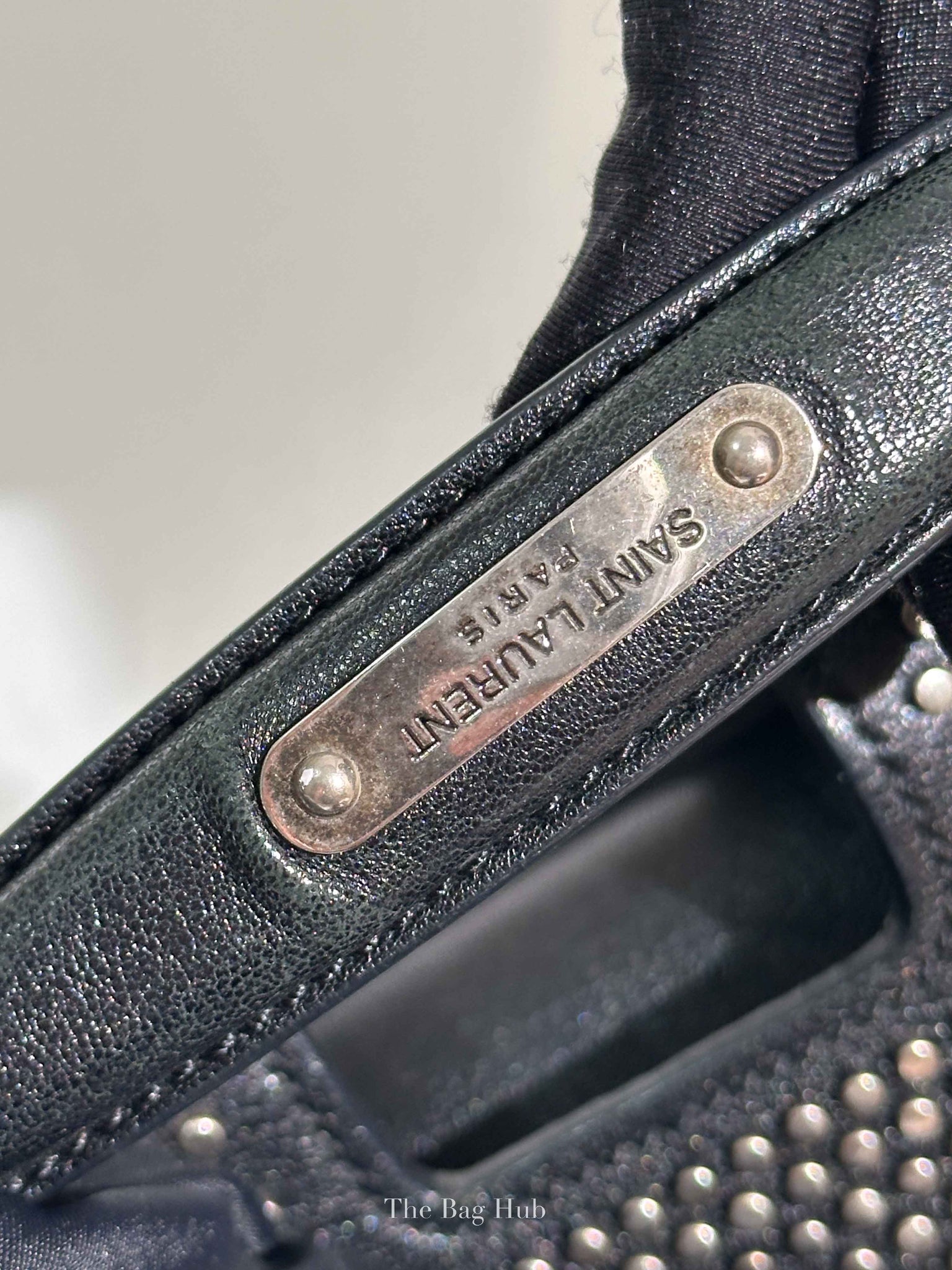 Saint Laurent Black Leather Studded Charlotte Small Messenger Bag