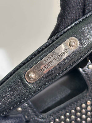 Saint Laurent Black Leather Studded Charlotte Small Messenger Bag