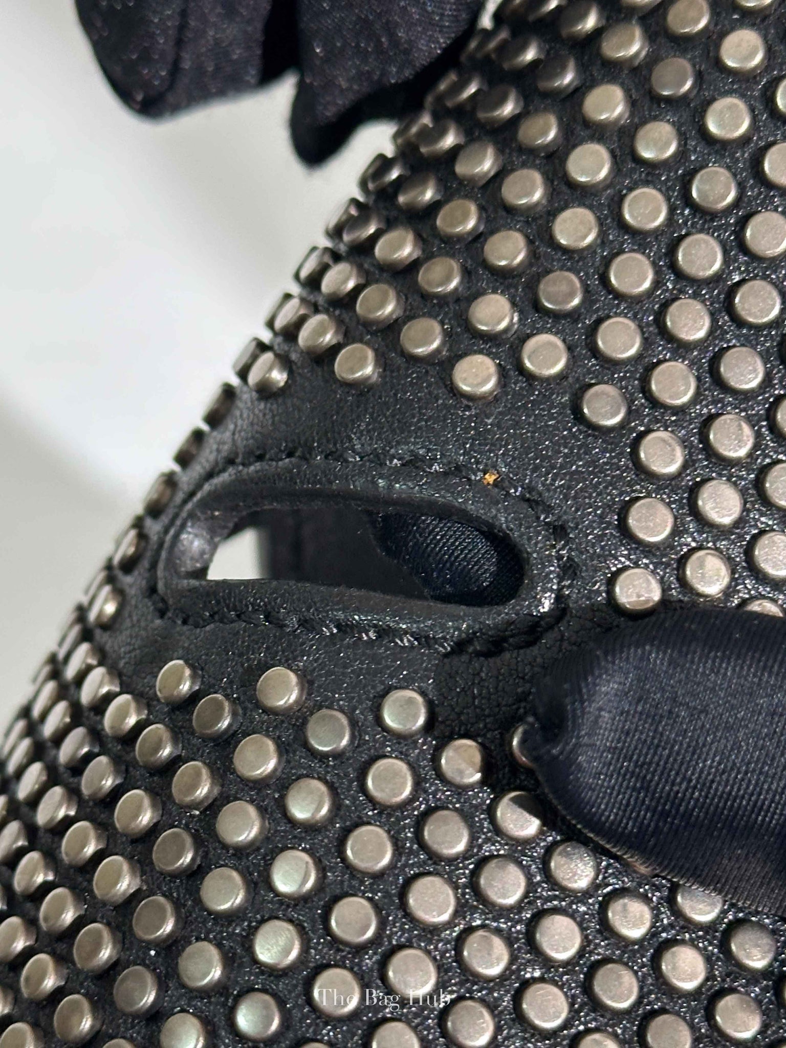 Saint Laurent Black Leather Studded Charlotte Small Messenger Bag