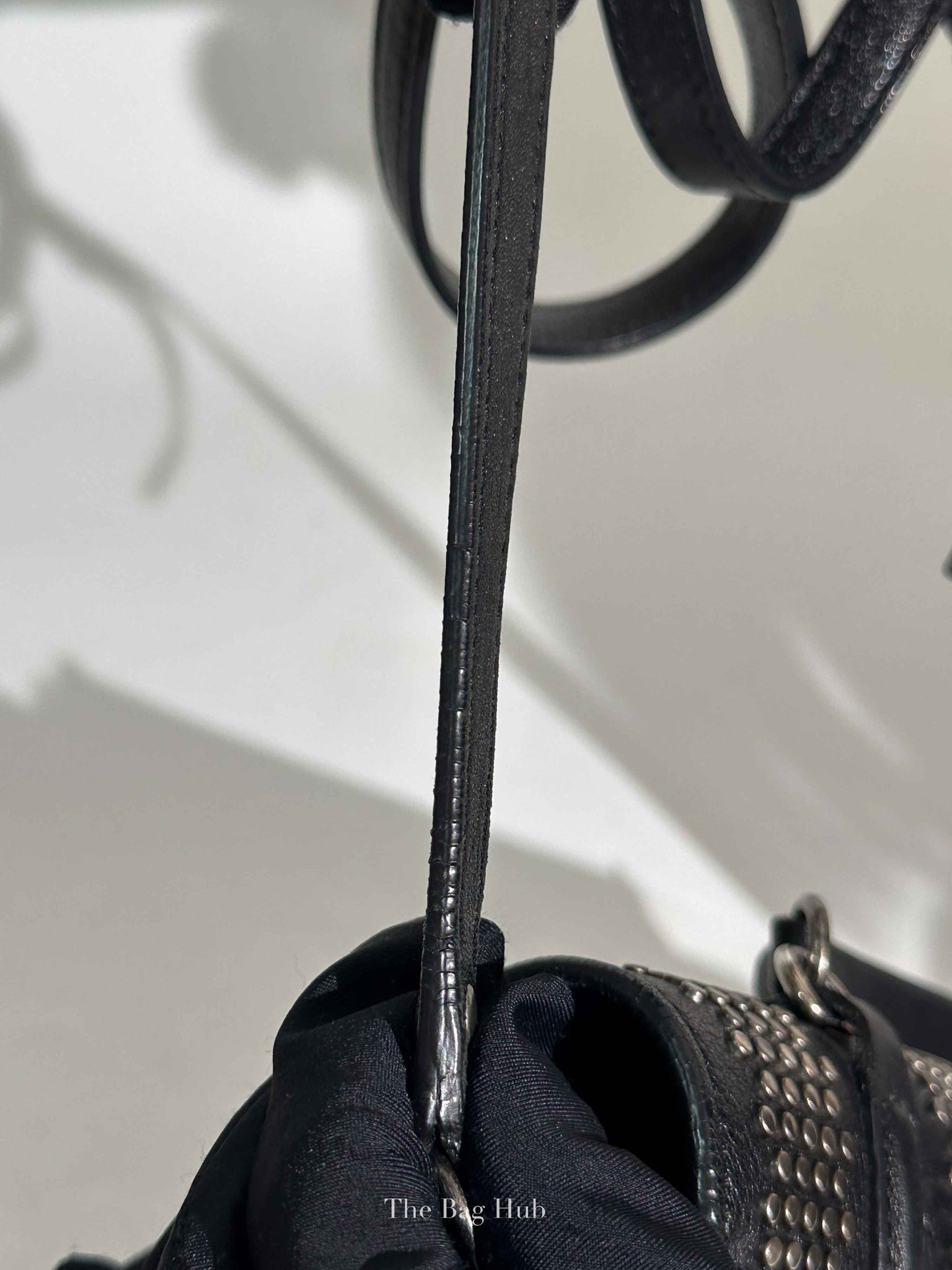Saint Laurent Black Leather Studded Charlotte Small Messenger Bag
