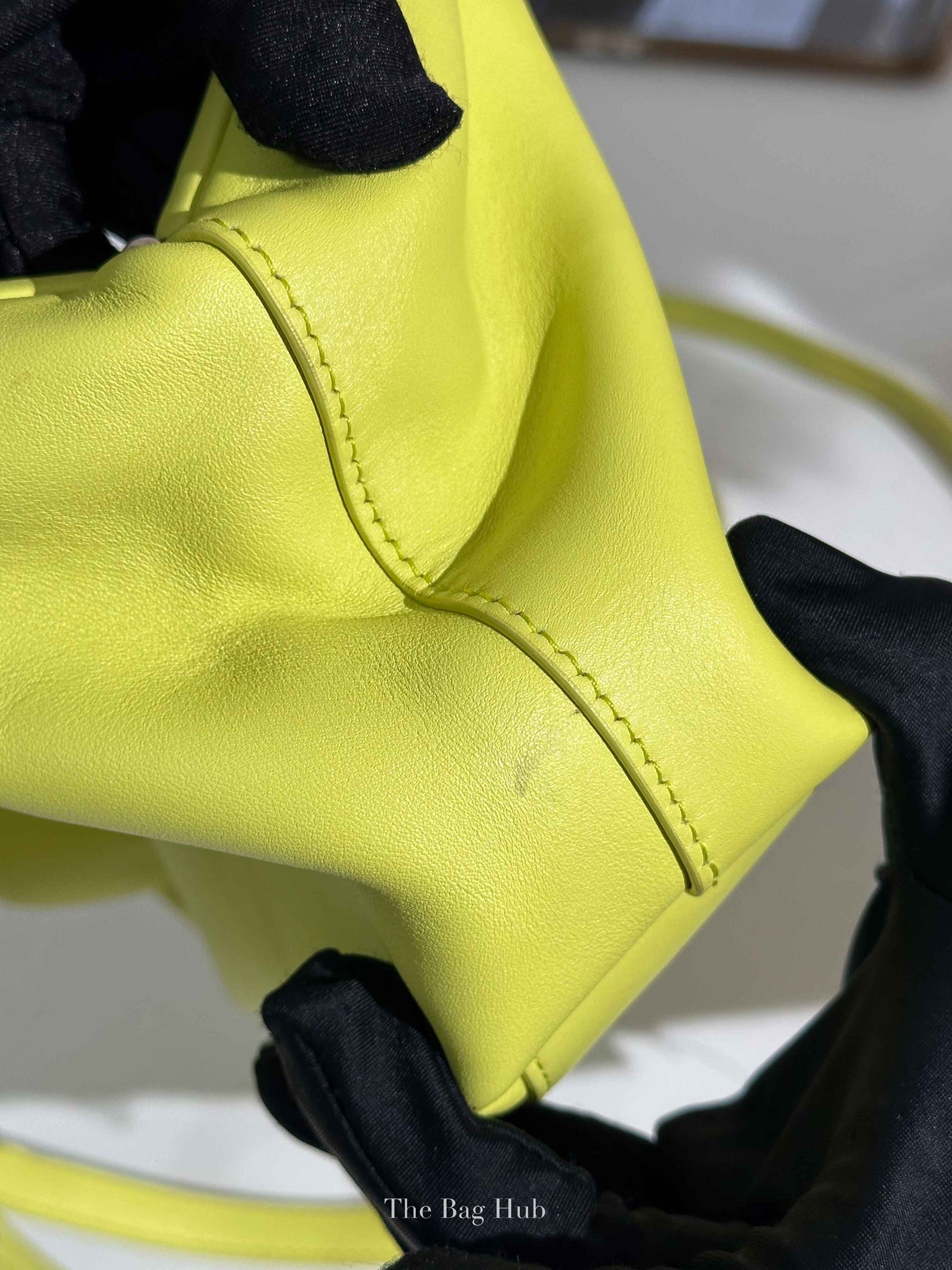 Bottega Veneta Lime Leather The Point Triangle Small Shoulder Bag
