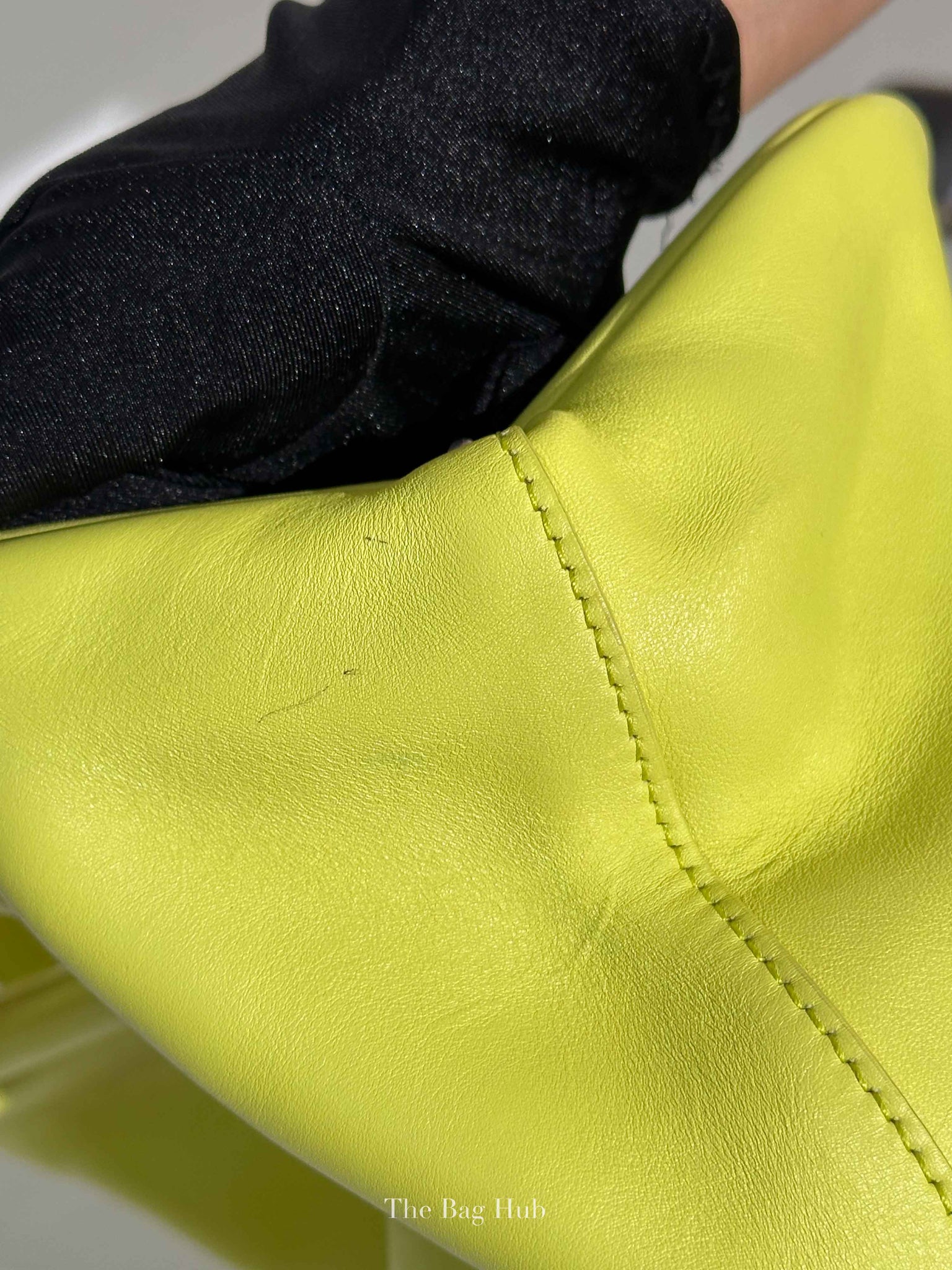 Bottega Veneta Lime Leather The Point Triangle Small Shoulder Bag