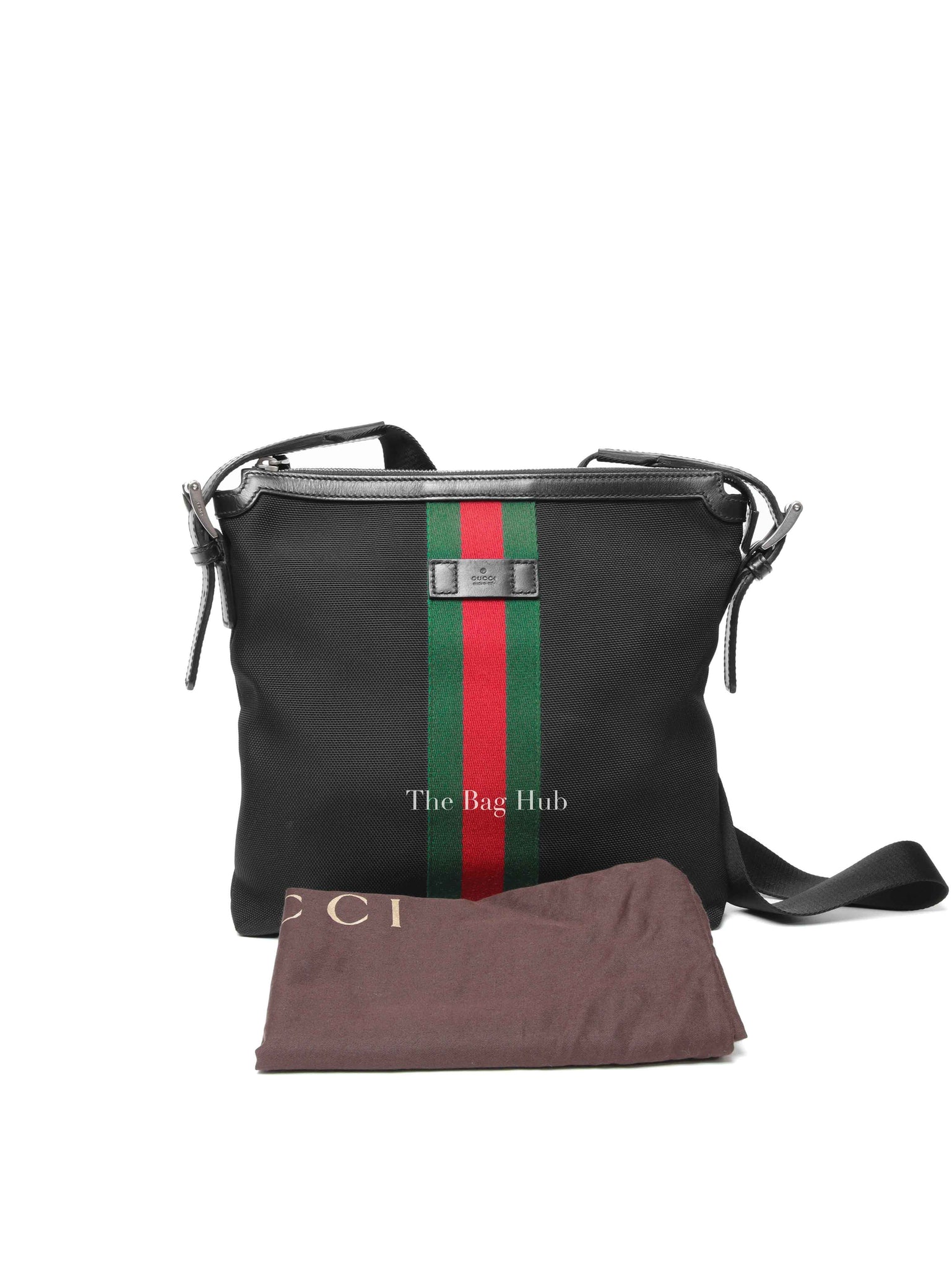 Gucci Black Techno Canvas Web Medium Messenger Bag