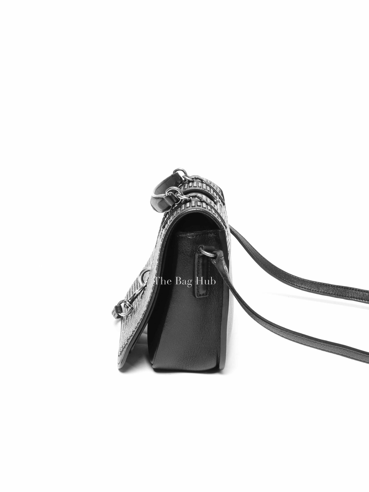 Saint Laurent Black Leather Studded Charlotte Small Messenger Bag
