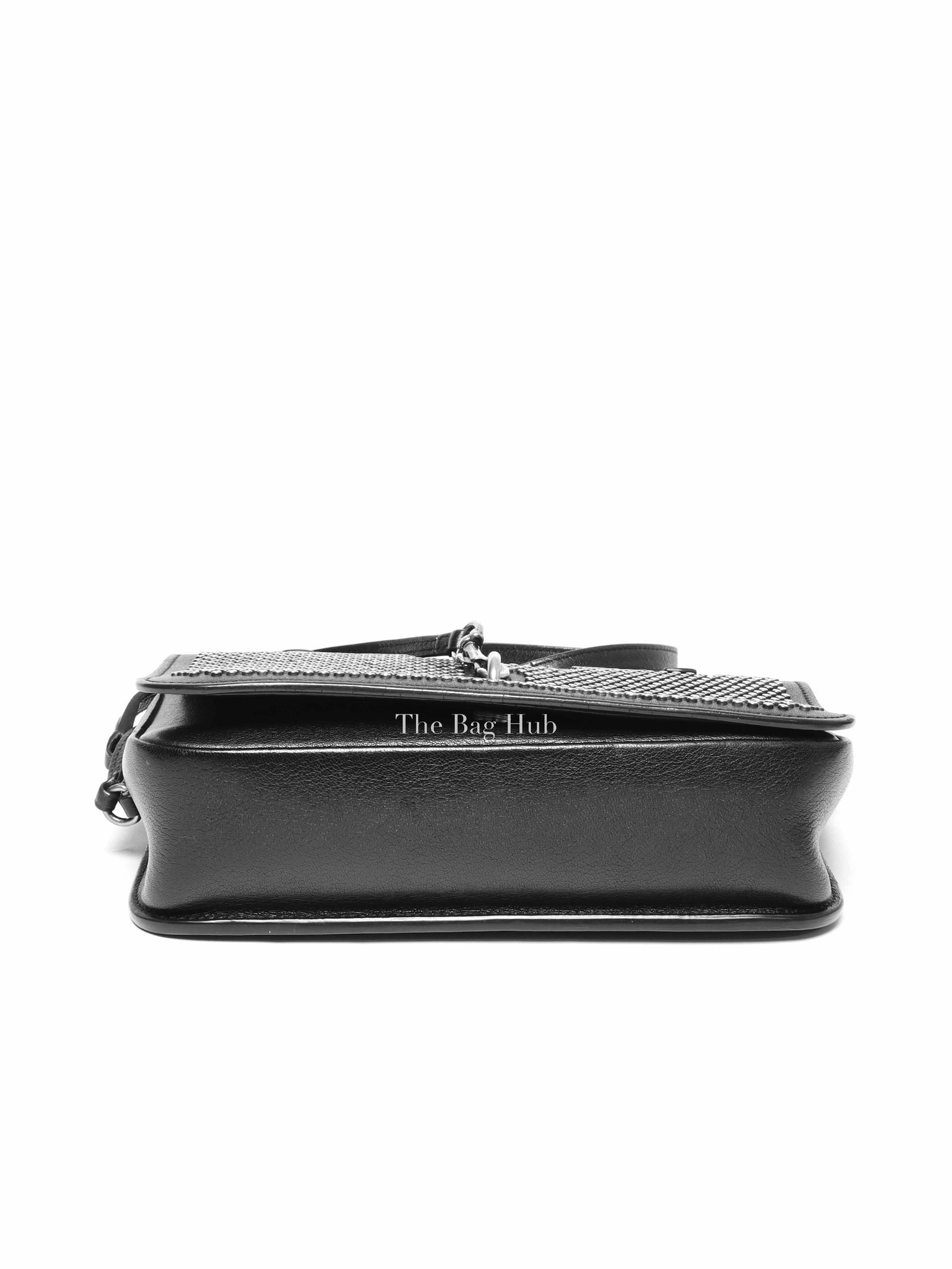 Saint Laurent Black Leather Studded Charlotte Small Messenger Bag