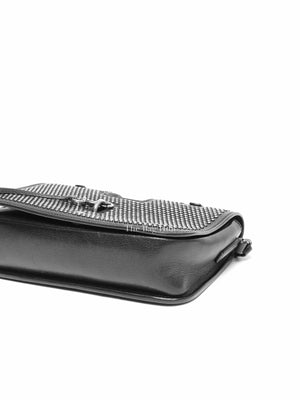 Saint Laurent Black Leather Studded Charlotte Small Messenger Bag