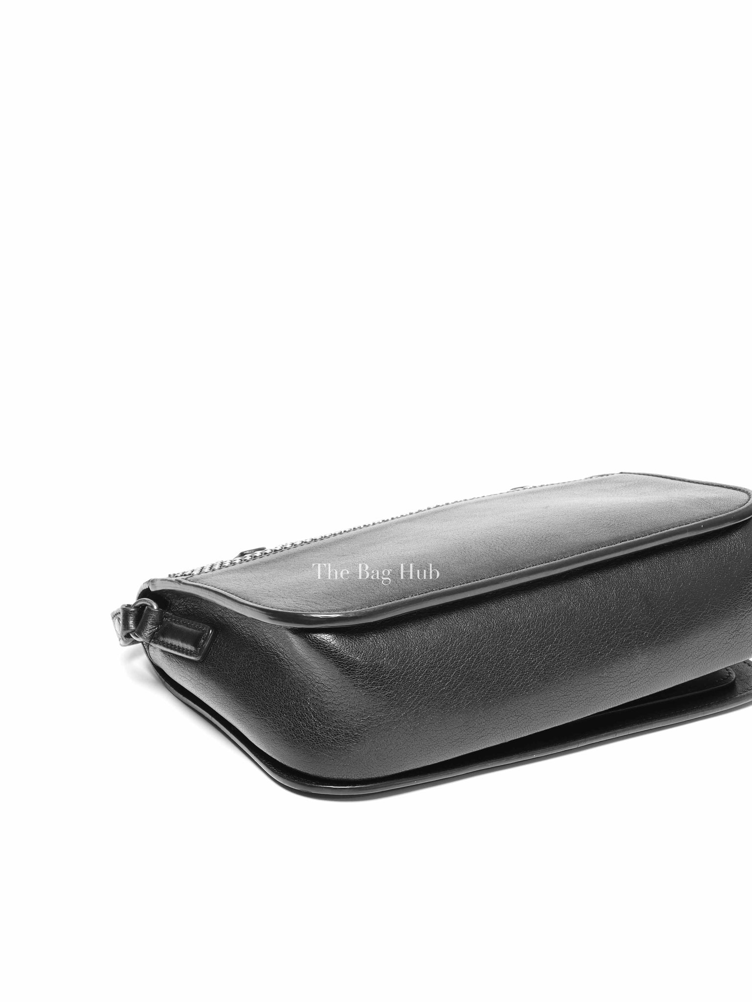 Saint Laurent Black Leather Studded Charlotte Small Messenger Bag