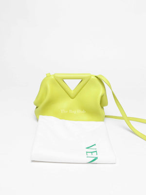Bottega Veneta Lime Leather The Point Triangle Small Shoulder Bag