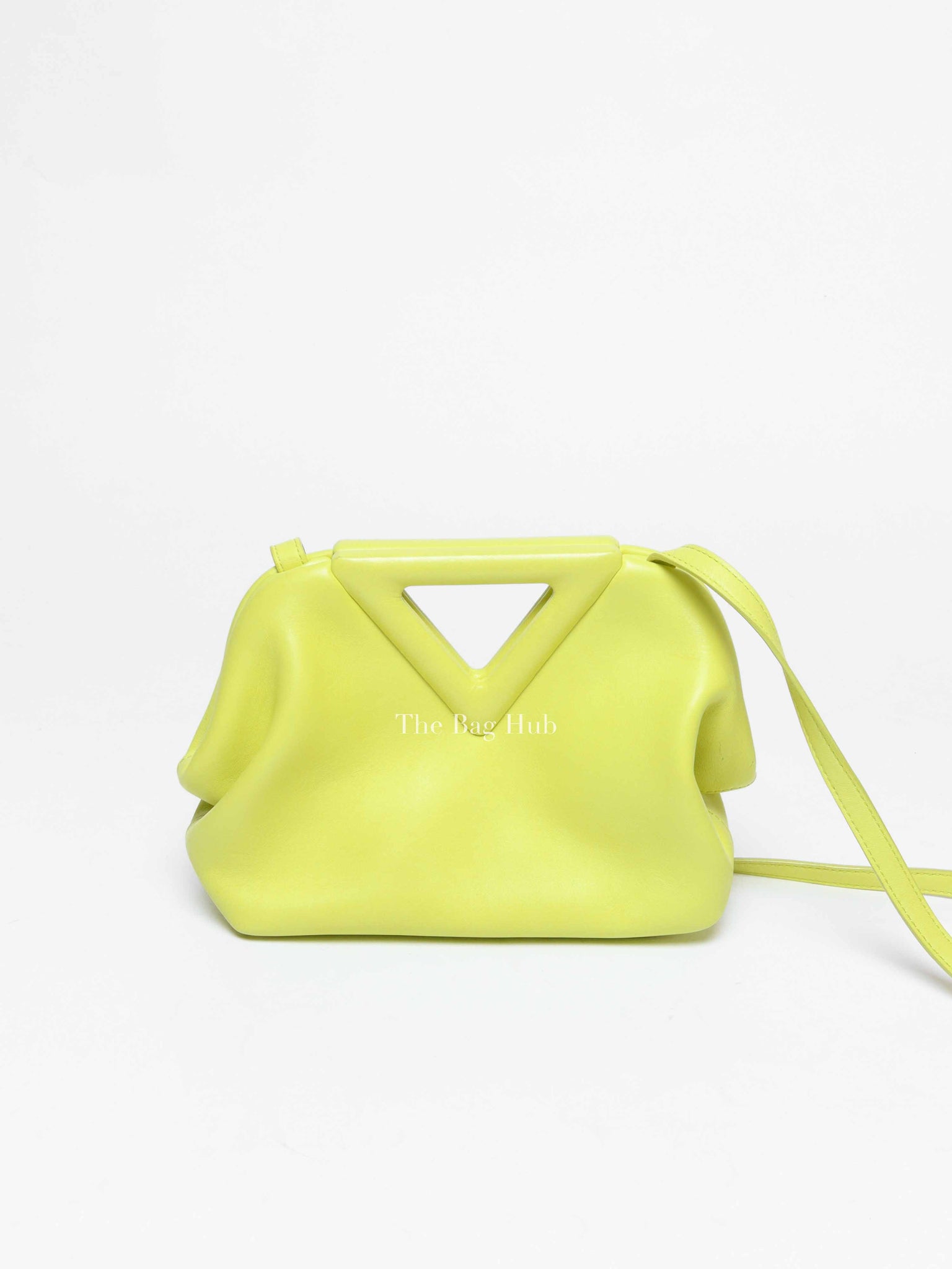 Bottega Veneta Lime Leather The Point Triangle Small Shoulder Bag