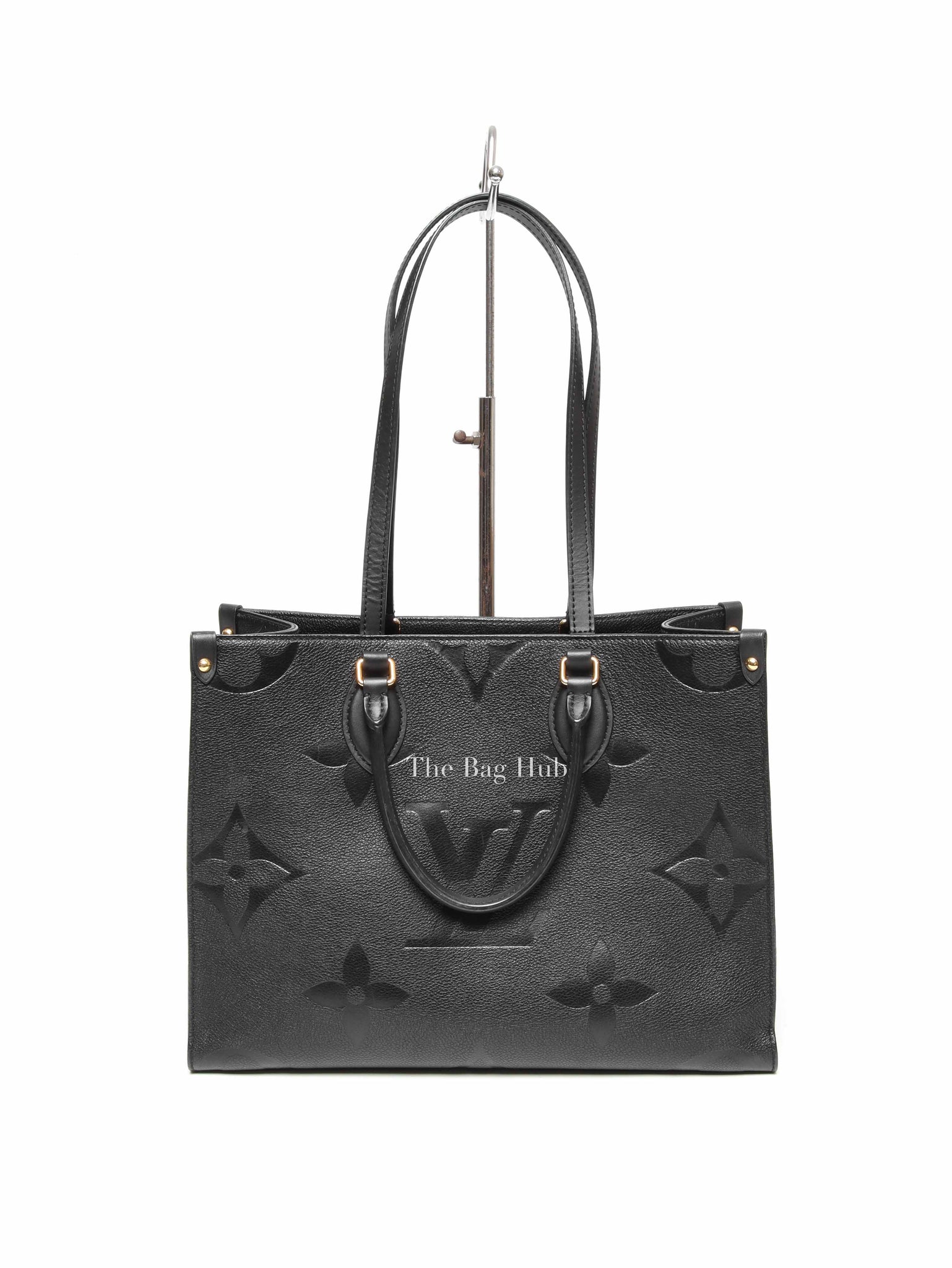 Louis Vuitton Black Leather Empreinte Monogram Giant OnTheGo MM Tote Bag