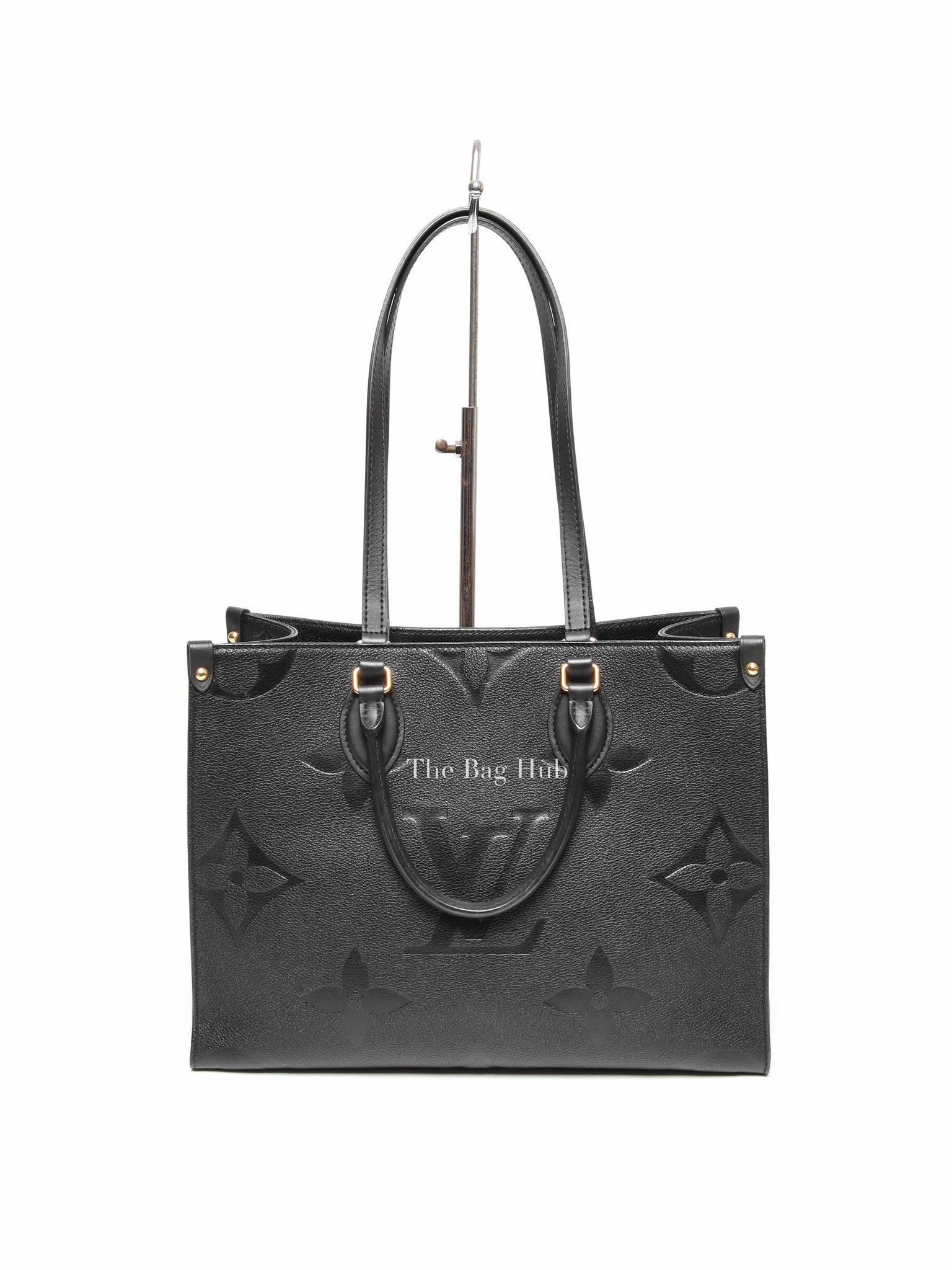 Louis Vuitton Black Leather Empreinte Monogram Giant OnTheGo MM Tote Bag