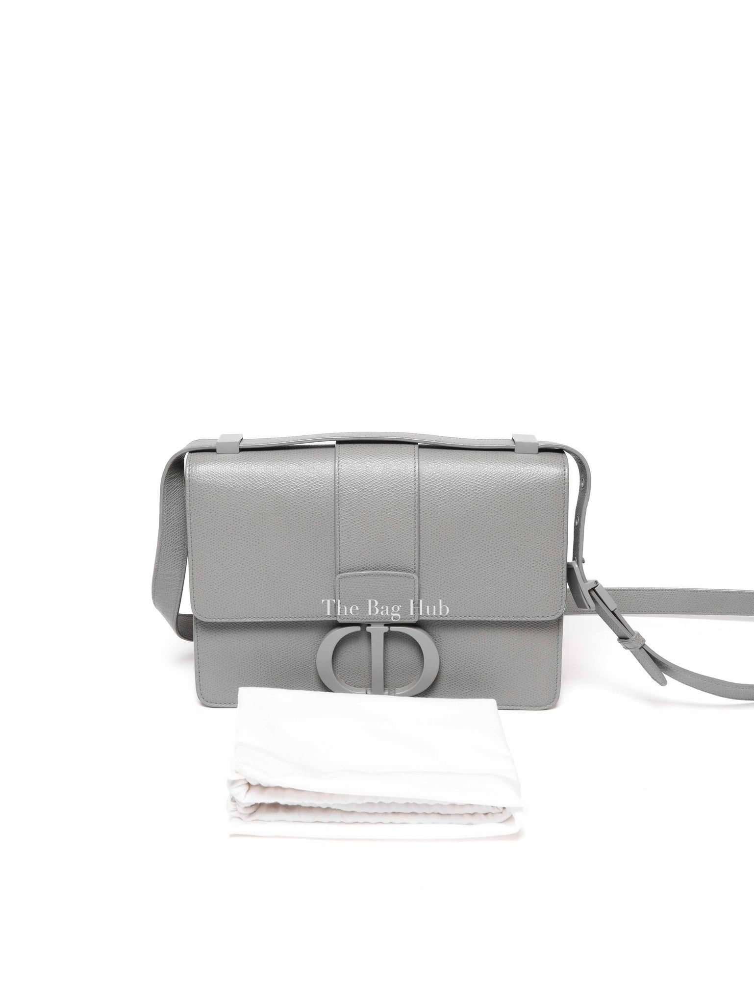 Dior Grey Grained Calfskin Ultra Matte 30 Montaigne Flap Bag